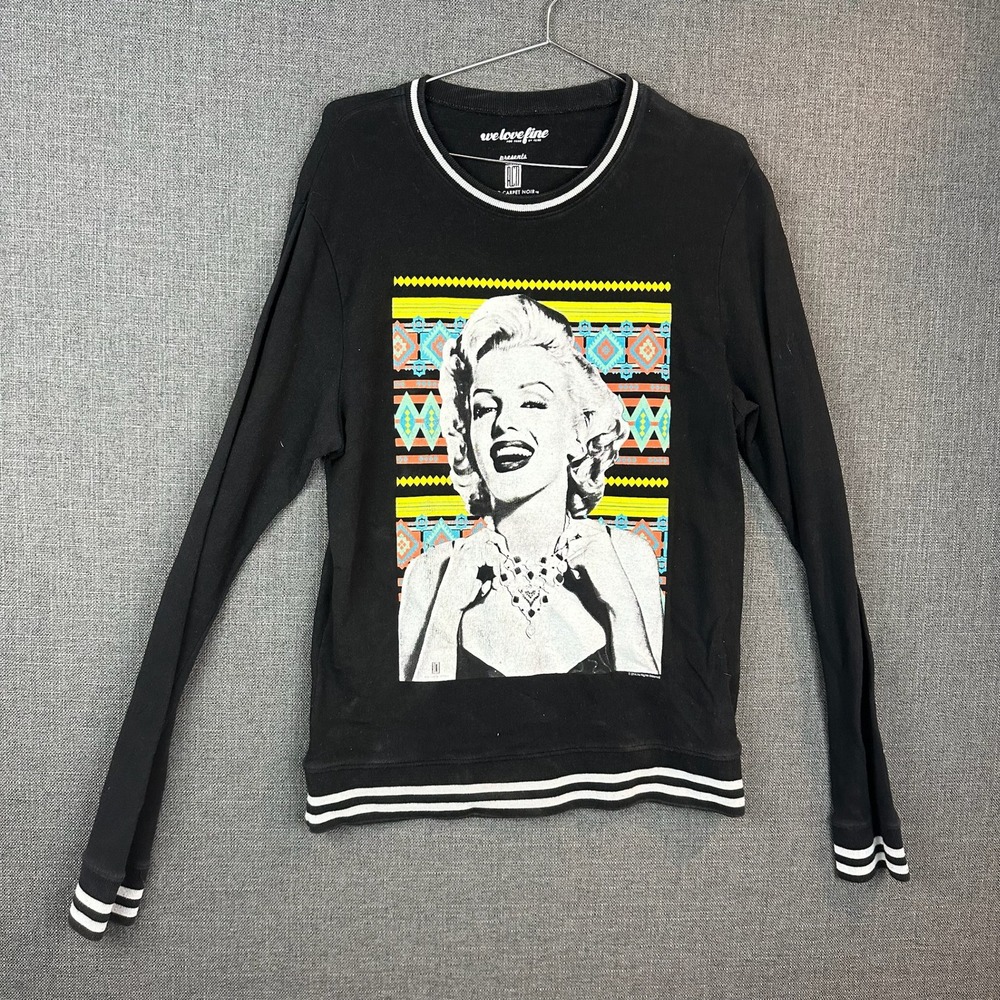 We‎ Love Fine Red Carpet Noir Marilyn Monroe Graphic Long Sleeve Top